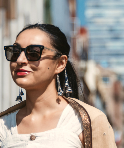 Woman wearing sunglasses