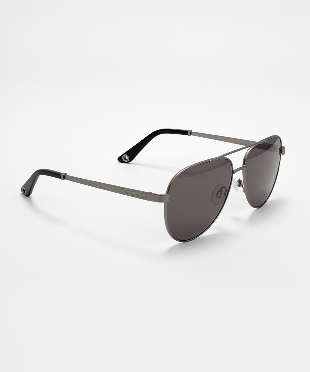 Aviator sunglasses with dark lenses