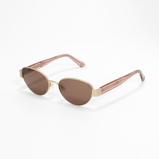 Gold-framed sunglasses with brown lenses 