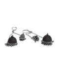 Set of silver bell-shaped Jhumka