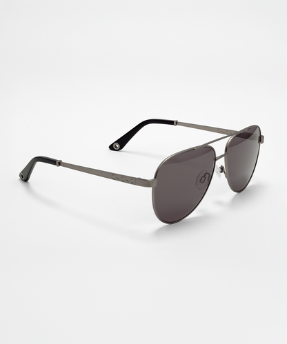 Aviator sunglasses with dark lenses