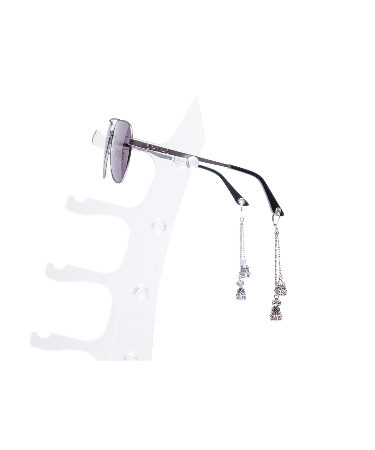 Sunglasses with dangling earrings